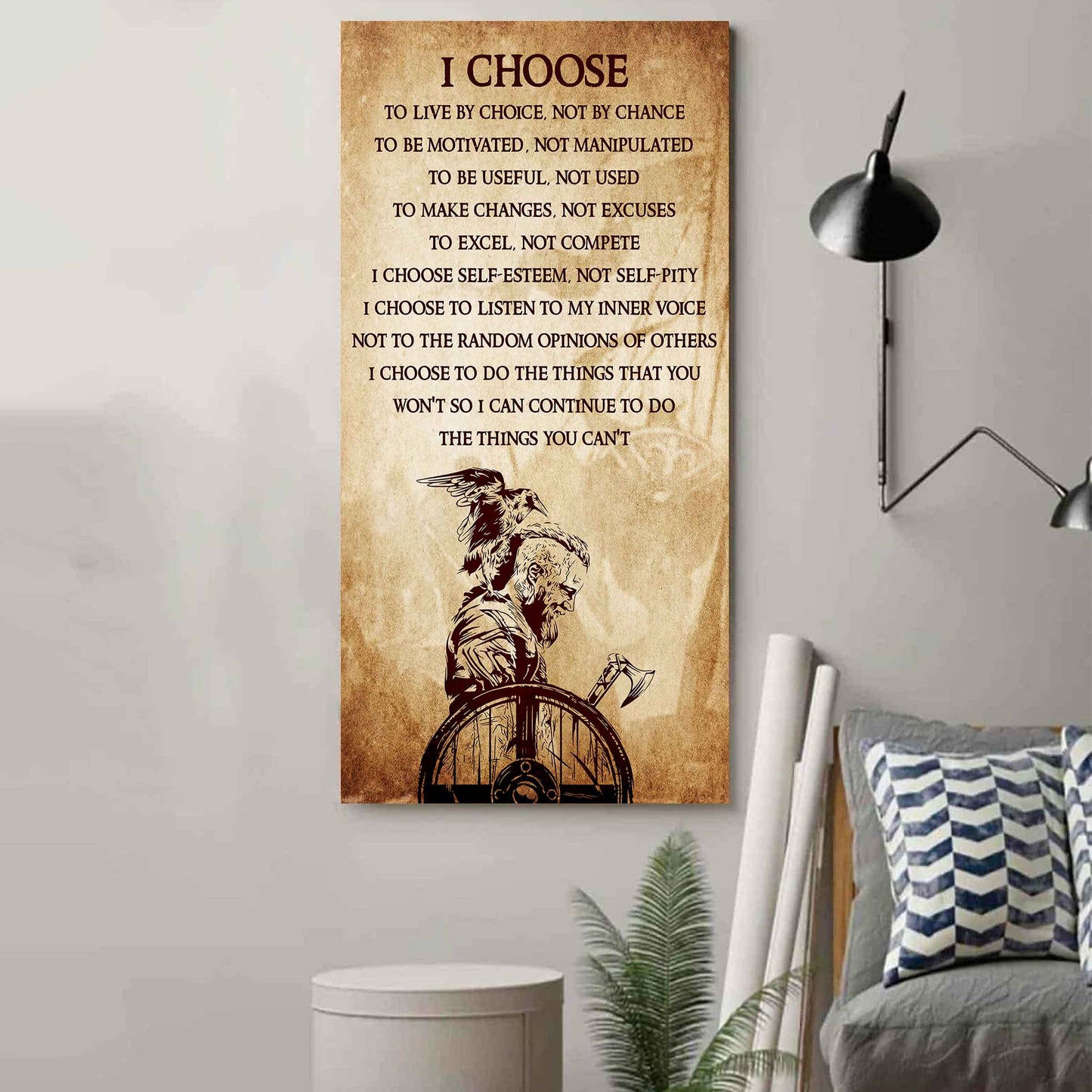 Warrior I Chose To Live By Choice Not By Chain Poster Canvas Motivation Canvas Gift For You