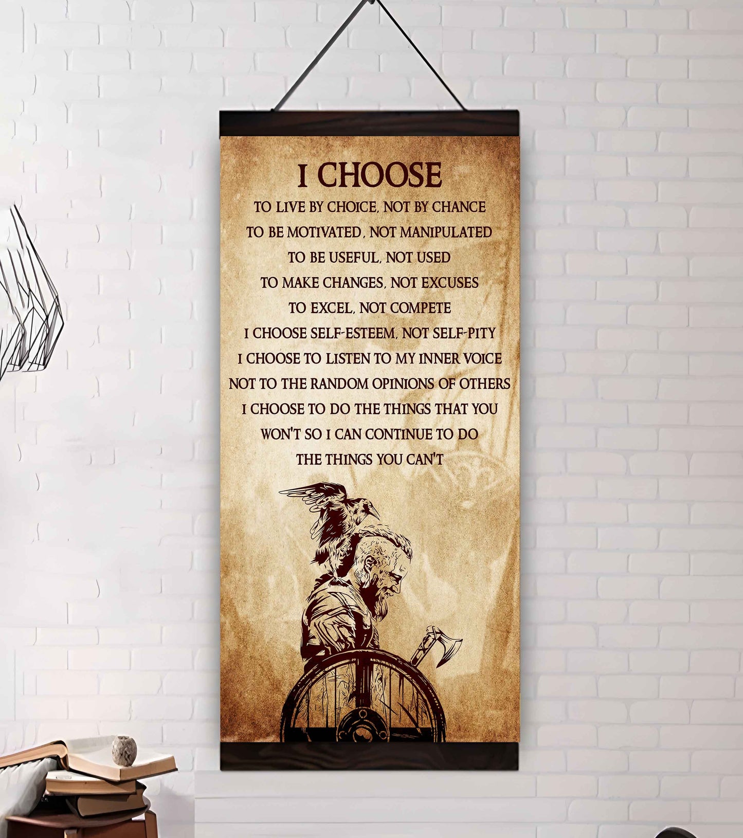 Warrior I Chose To Live By Choice Not By Chain Poster Canvas Motivation Canvas Gift For You