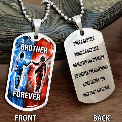 Personalized Double Side Graphic Dog Tag Gift For Brother Once A Soldier Always A Soldier