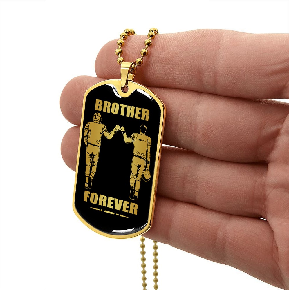 DRF-Military Chain (18K Gold Plated)-gifts from brother, n the darkest hour, When the demons come call on me brother and we will fight them together