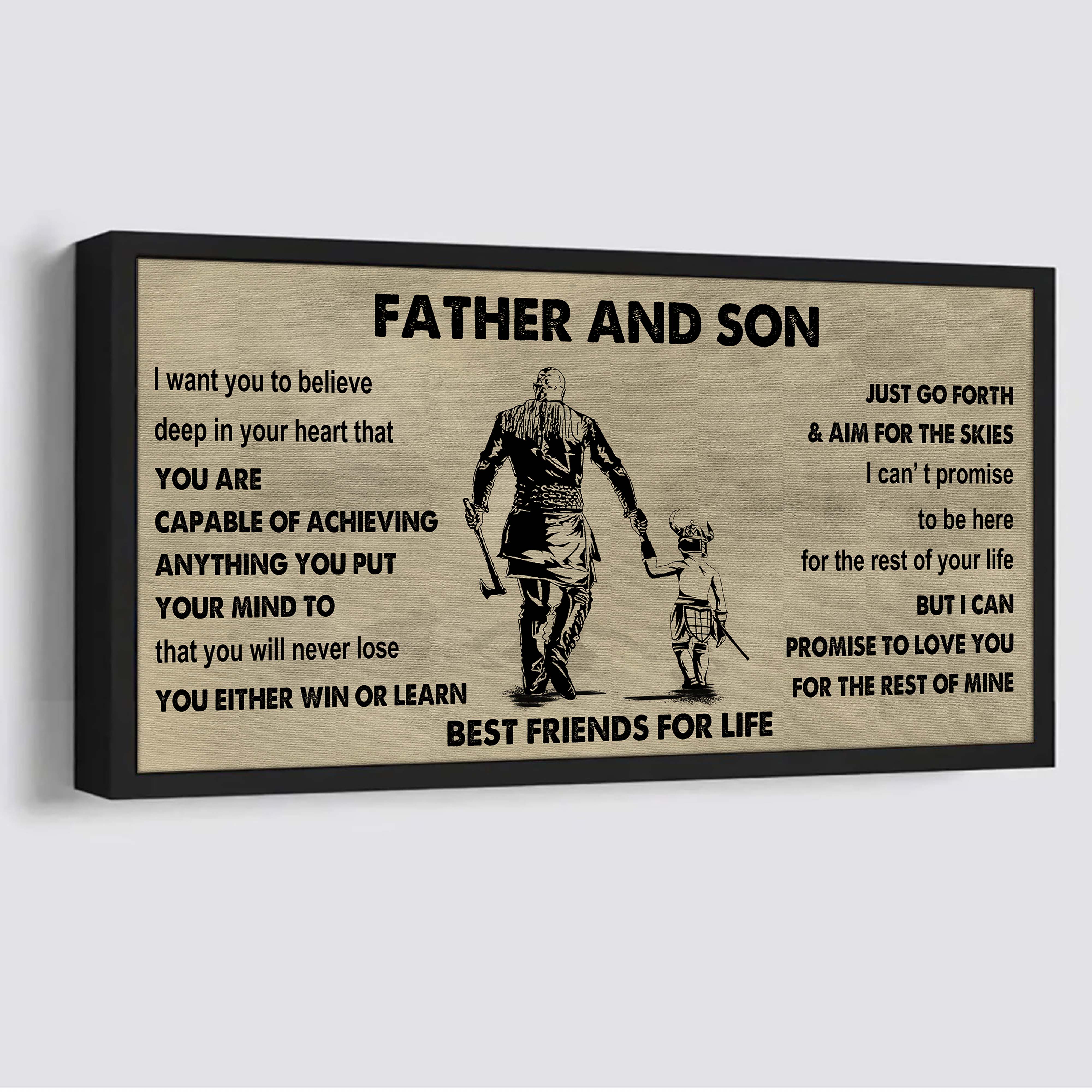 DRB GH Father And Son Best Friends For Life - Ver 2 You Will Never Lose Poster Canvas Gift For Son From Father