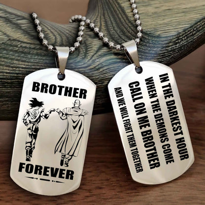 Viking Engraved Double Sided Dog Tag Call On Me Brother NAG Brothers Forever We Will Fight Them Together