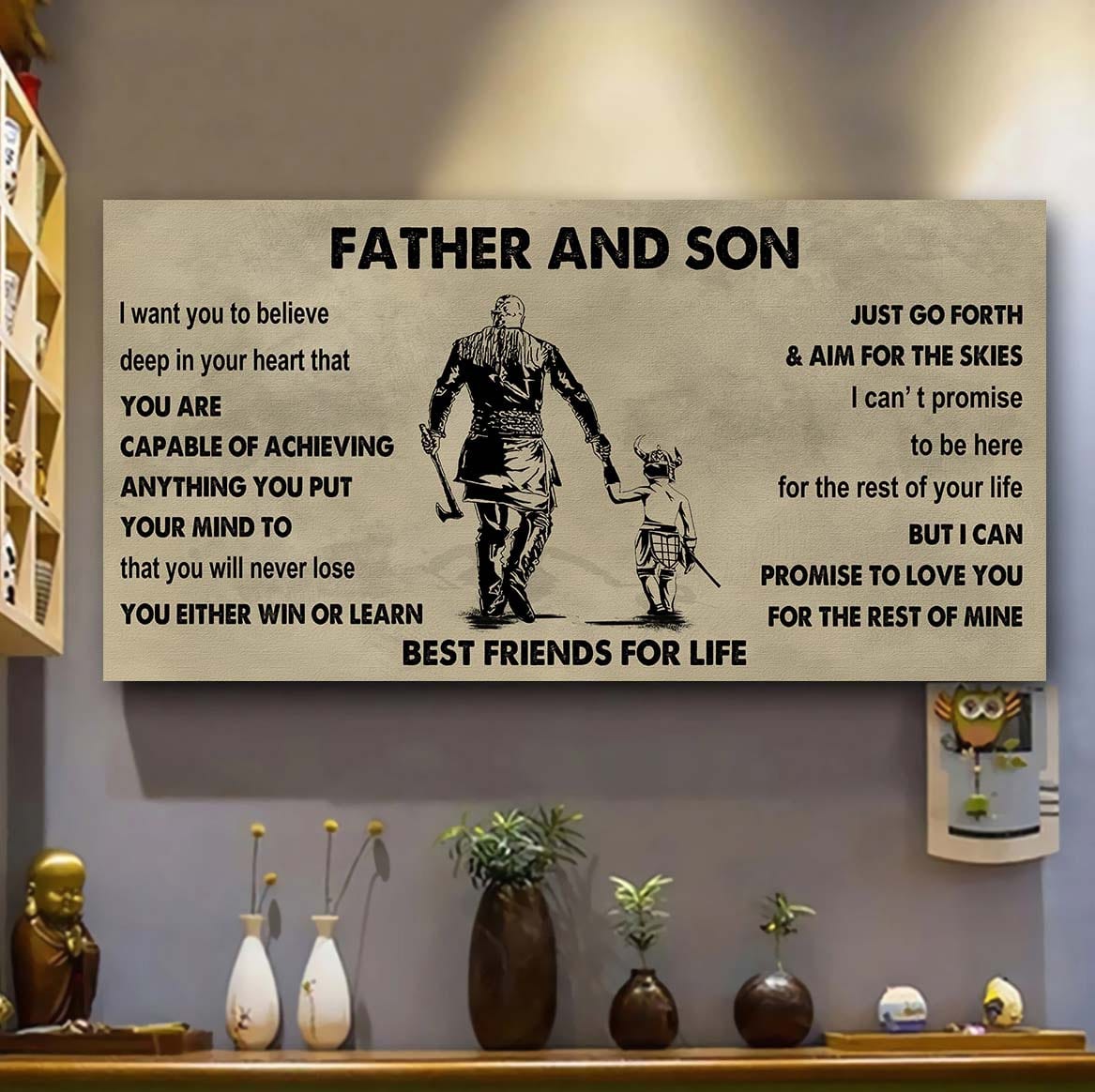 DRB VGT Father And Son Best Friends For Life - Ver 2 You Will Never Lose Poster Canvas Gift For Son From Father