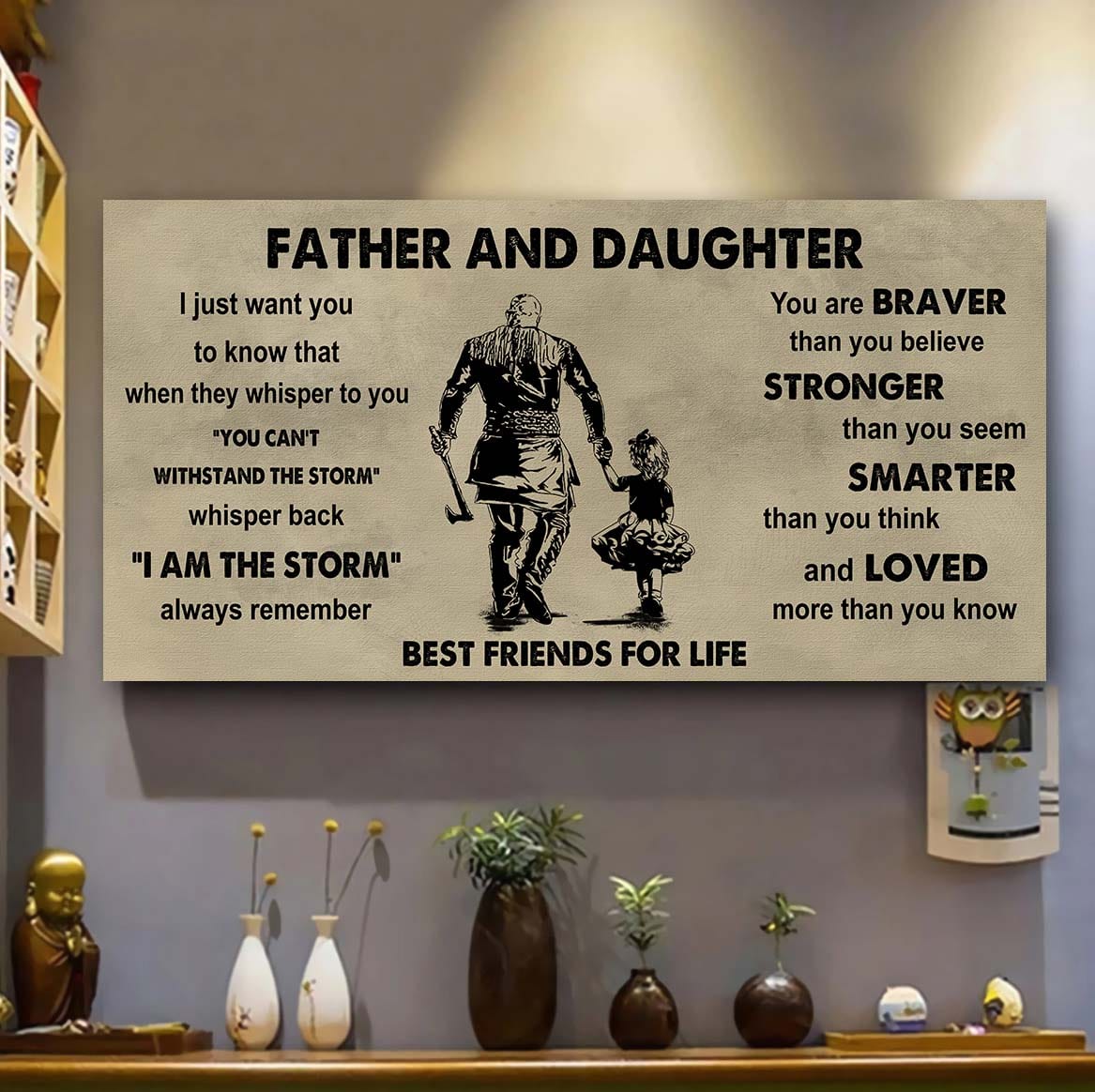 Samurai Father And Daughter Best Friends For Life - I Am The Storm Poster Canvas Gift For Daughter From Father