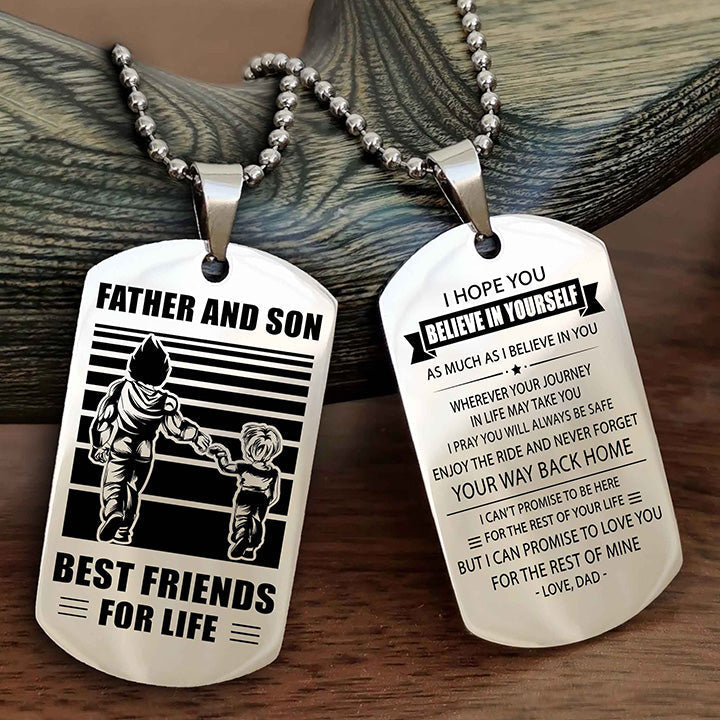 DRB Personalized Double Sided Dog Tag Silver To My Son I Love You - Enjoy The Ride And Never Forget Your Way Back Home From