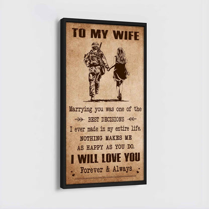 Family Poster Canvas To My Wife Marrying You Was One Of The Best Decisions - I Will Love You Forever And Always Gift For Your Wife