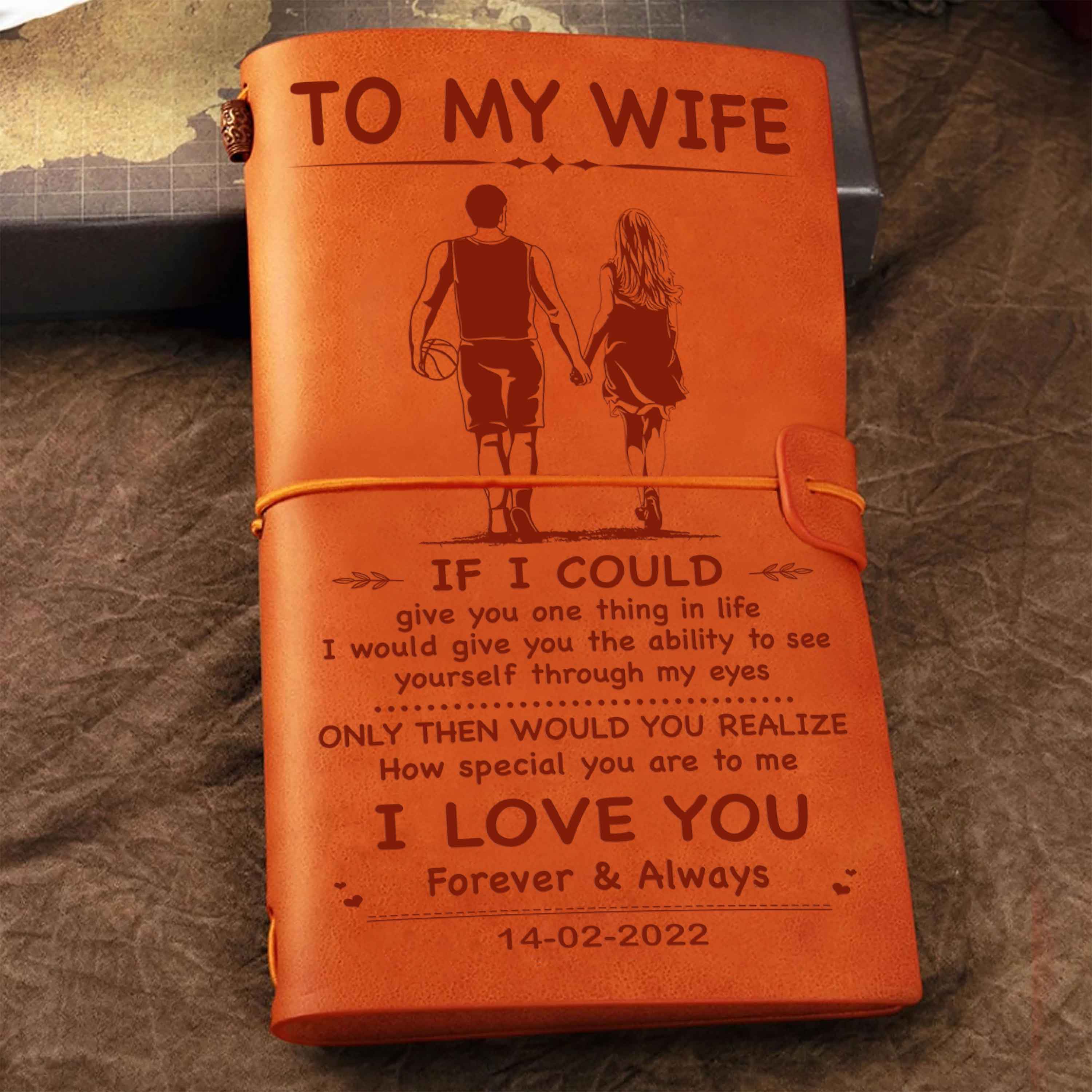 Valentines gifts Vintage Journal Husband to Wife If I could give you onething in life - How special you are to me