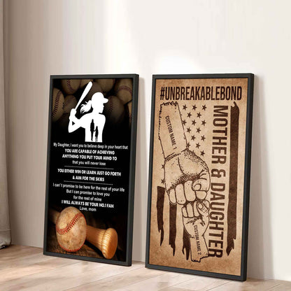 Mother And Daughter UnBreakable Bond - 2 Piece Canvas Wall Art - You Will Never Lose You Either Win Or Learn