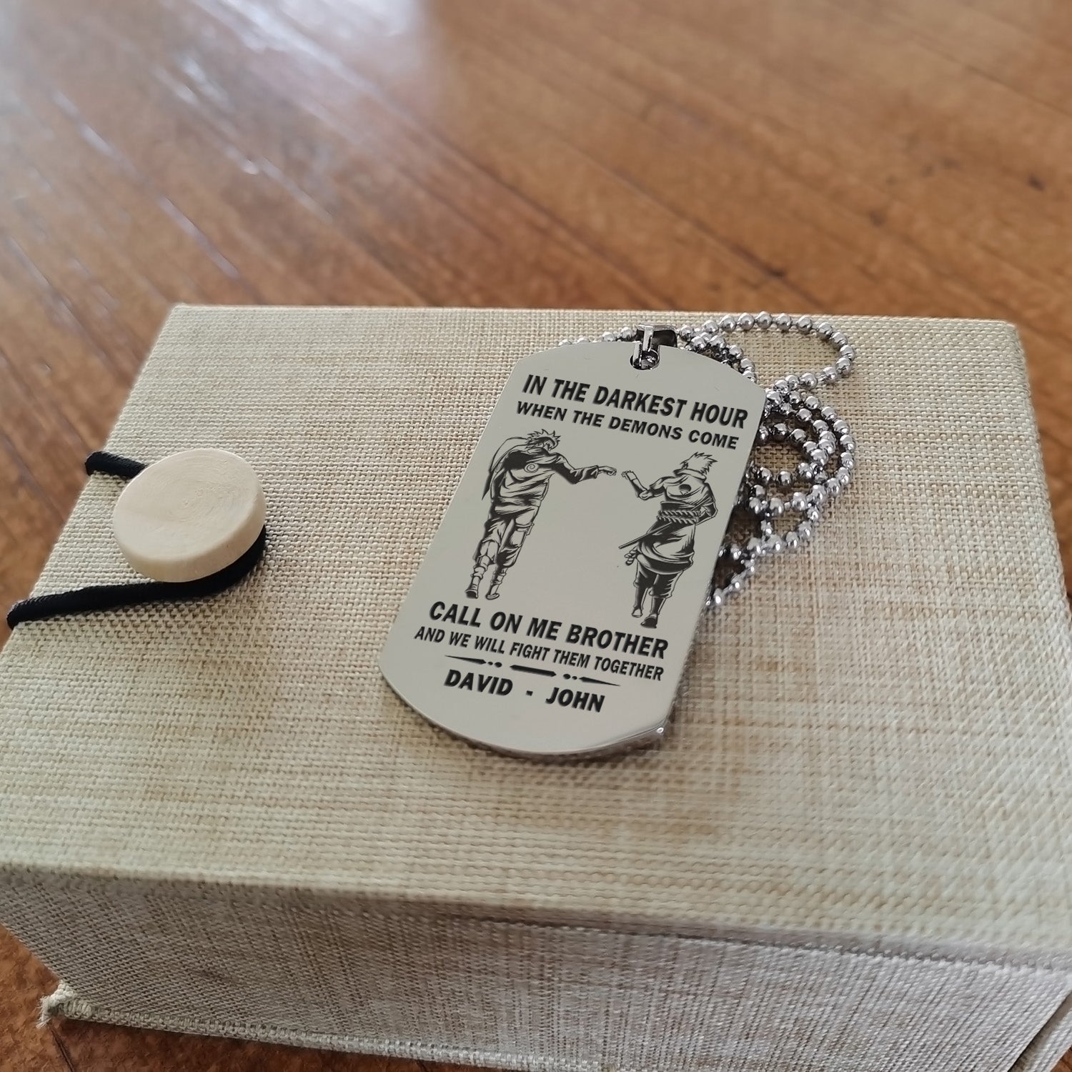 Personalized One Sided Dog Tag Call On Me Brother And We Will Fight Them Together