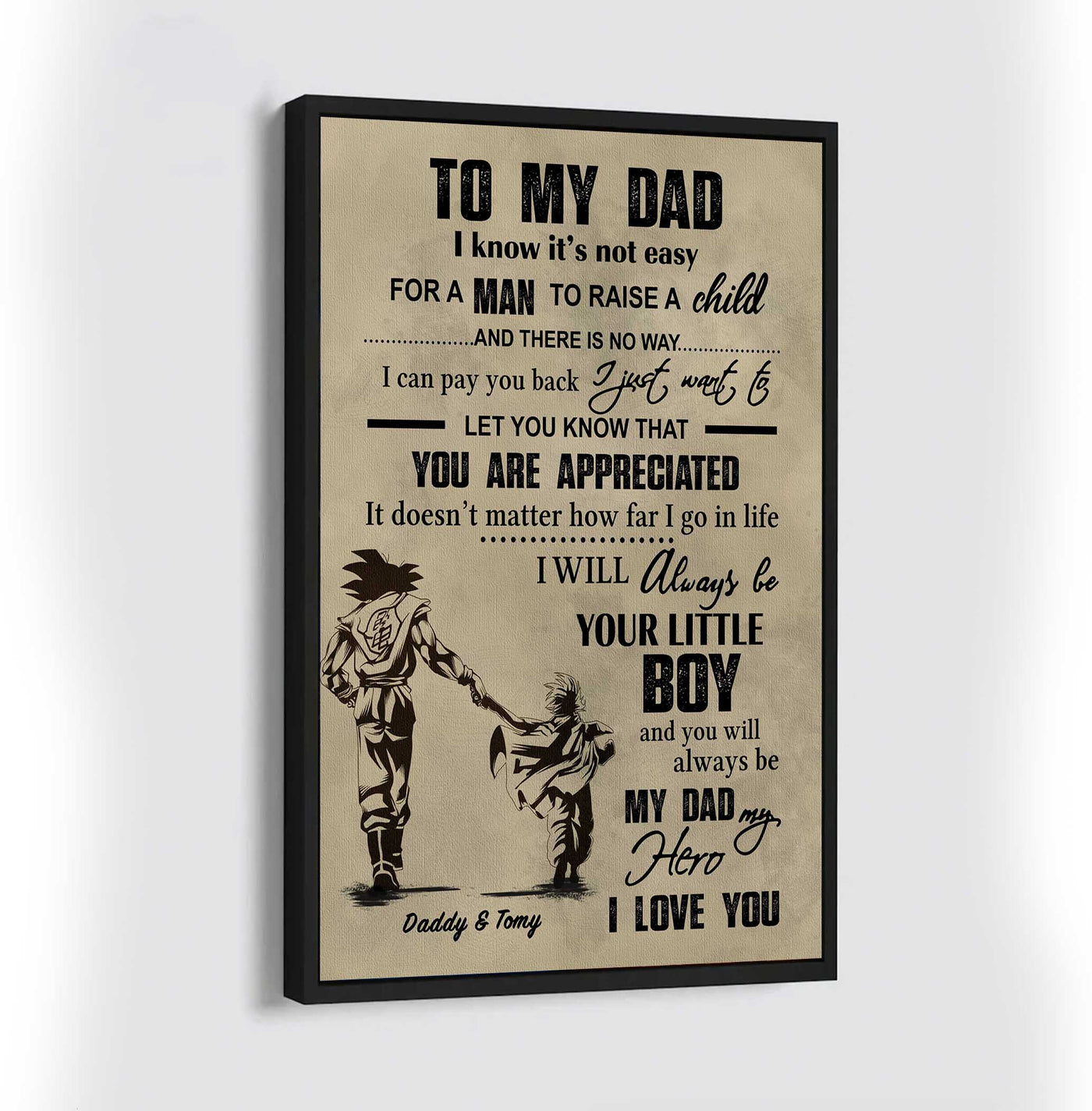 Canvas Son to Dad-I Will Alway be Your Little Boy