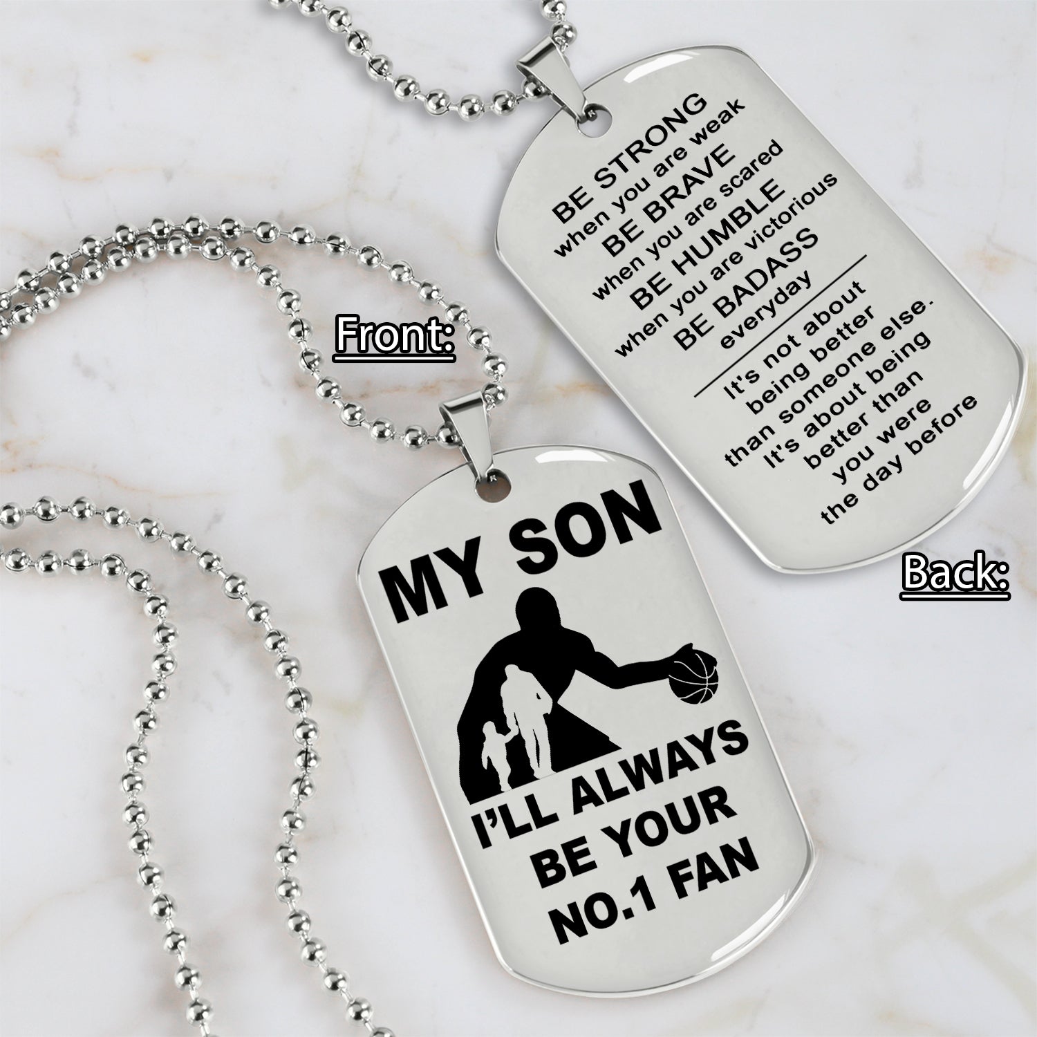 Customizable basketball gifts from dad mom to son- It is not about better than someone else, It is about being better than you were the day before, Be strong be brave be humble