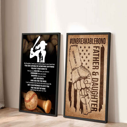Father And Daughter UnBreakable Bond - 2 Piece Canvas Wall Art - That You Are Braver Than You Believe And Loved More Than You Know