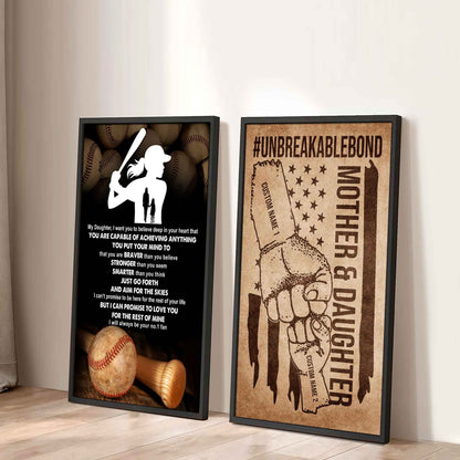 Mother And Daughter UnBreakable Bond - 2 Piece Canvas Wall Art - That You Are Braver Than You Believe And Loved More Than You Know