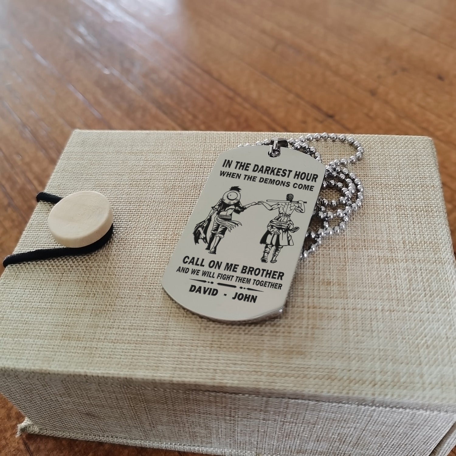 Personalized One Sided Dog Tag Call On Me Brother And We Will Fight Them Together