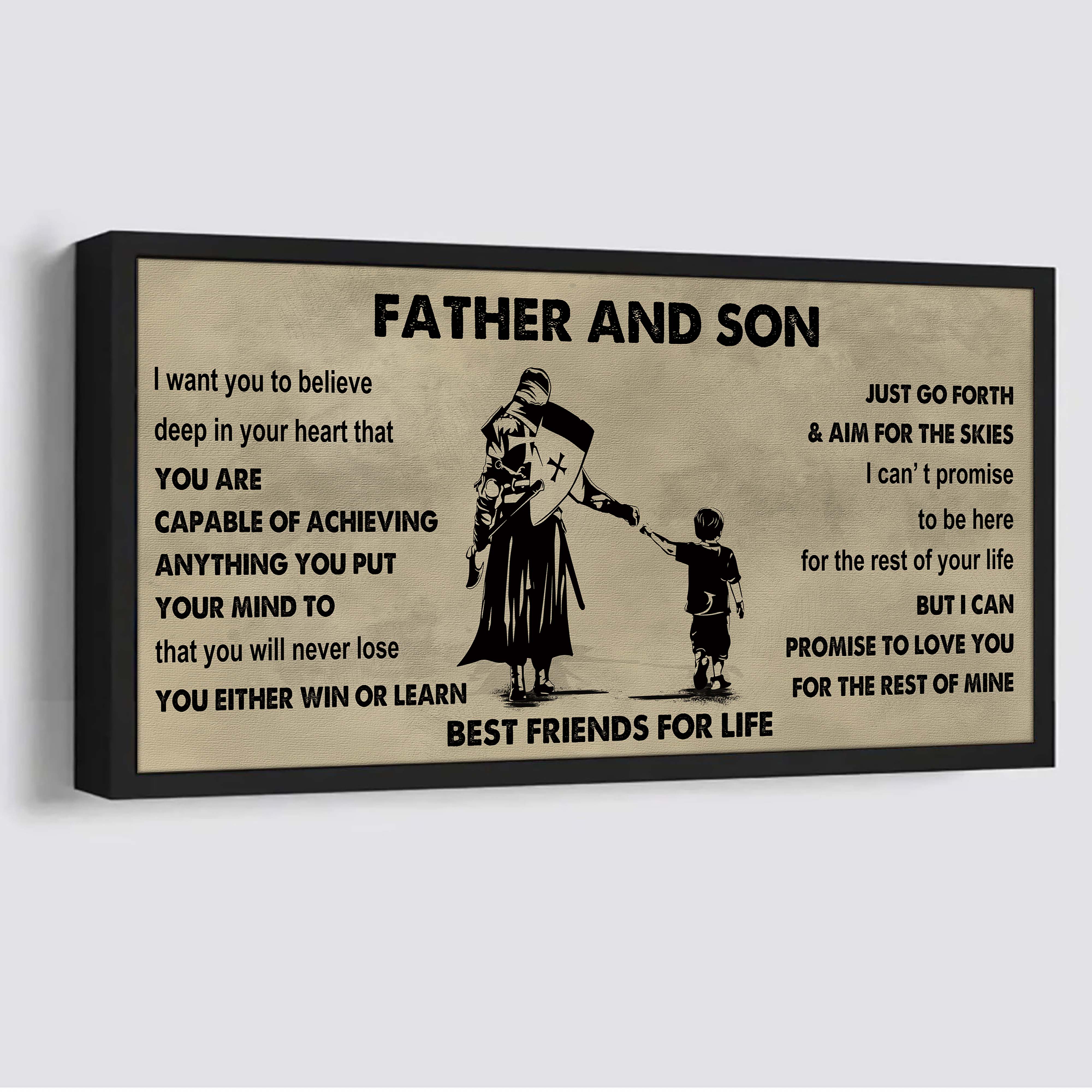 DRB VGT Father And Son Best Friends For Life - Ver 2 You Will Never Lose Poster Canvas Gift For Son From Father