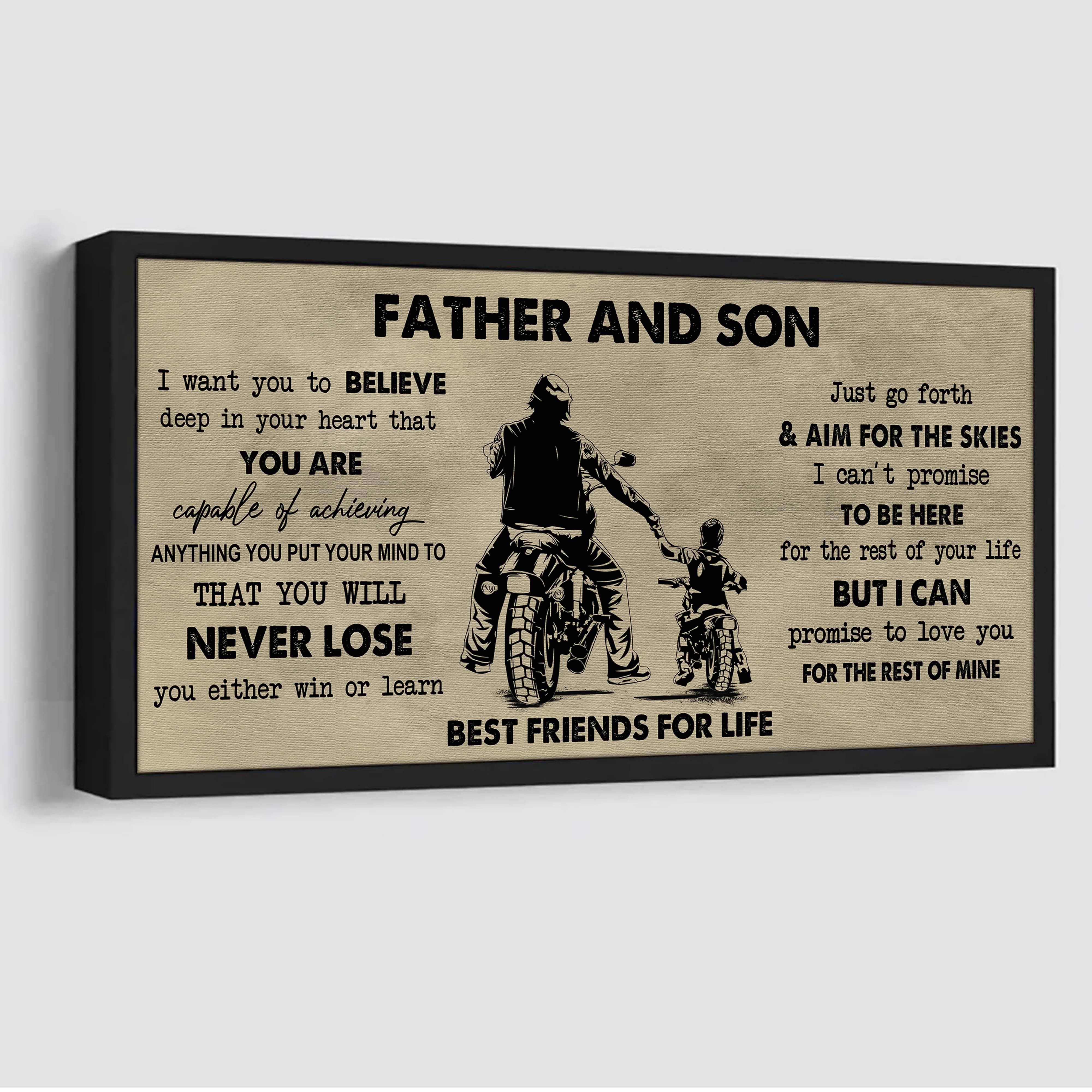 DRB Father And Son Best Friend For Life - You Will Never Lose Poster Canvas Gift For Son From Father