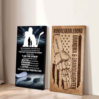 Grandma And Granddaughter UnBreakable Bond - 2 Piece Canvas Wall Art - Whisper Back I'm The Storm