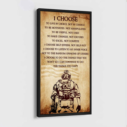 Warrior I Chose To Live By Choice Not By Chain Poster Canvas Motivation Canvas Gift For You