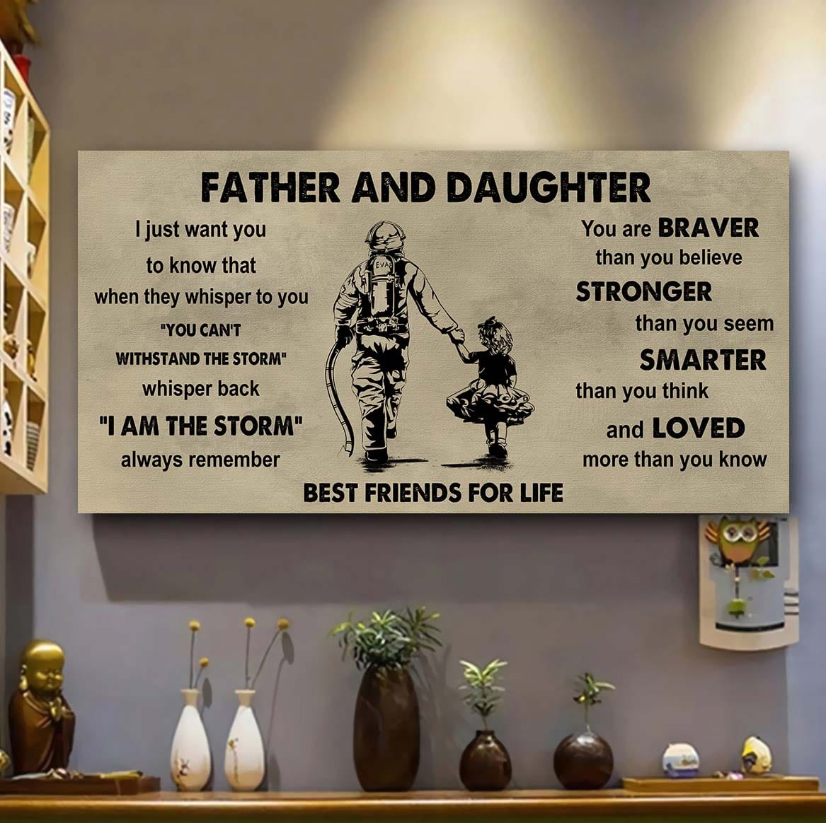 Samurai Father And Daughter Best Friends For Life - I Am The Storm Poster Canvas Gift For Daughter From Father