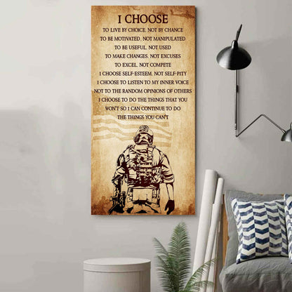 Warrior I Chose To Live By Choice Not By Chain Poster Canvas Motivation Canvas Gift For You