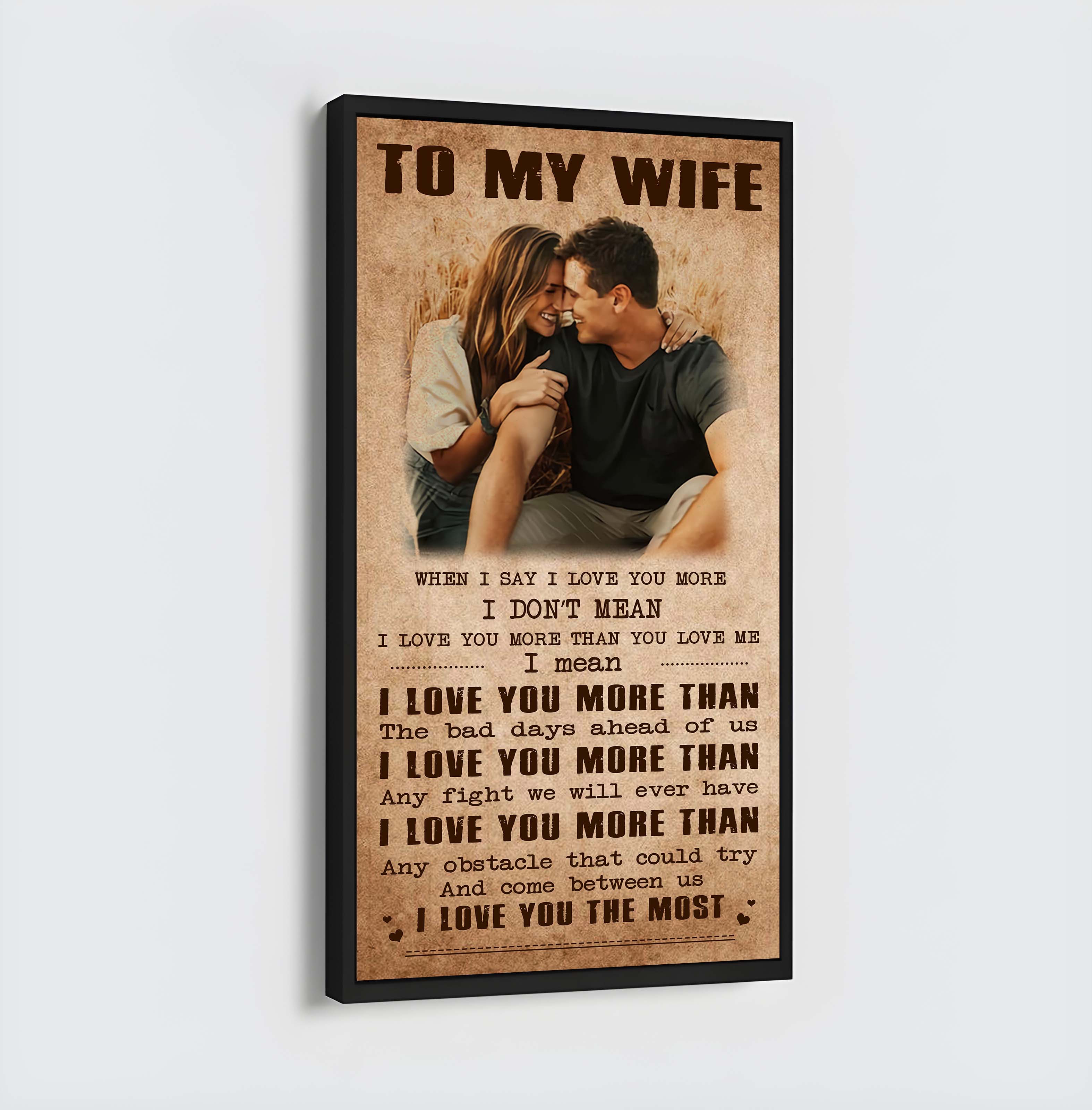 Valentine gifts-Custom image canvas-Husband to Wife- If I could give you one thing in life