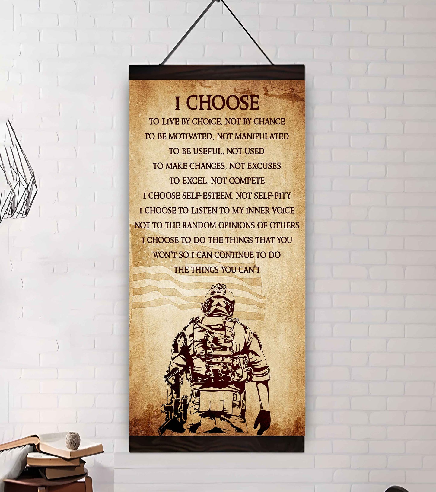 Warrior I Chose To Live By Choice Not By Chain Poster Canvas Motivation Canvas Gift For You