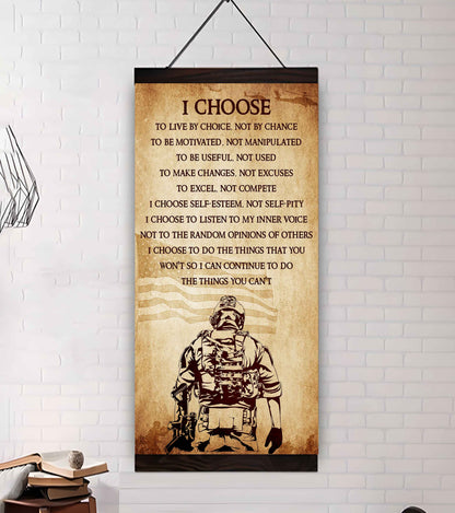 Warrior I Chose To Live By Choice Not By Chain Poster Canvas Motivation Canvas Gift For You