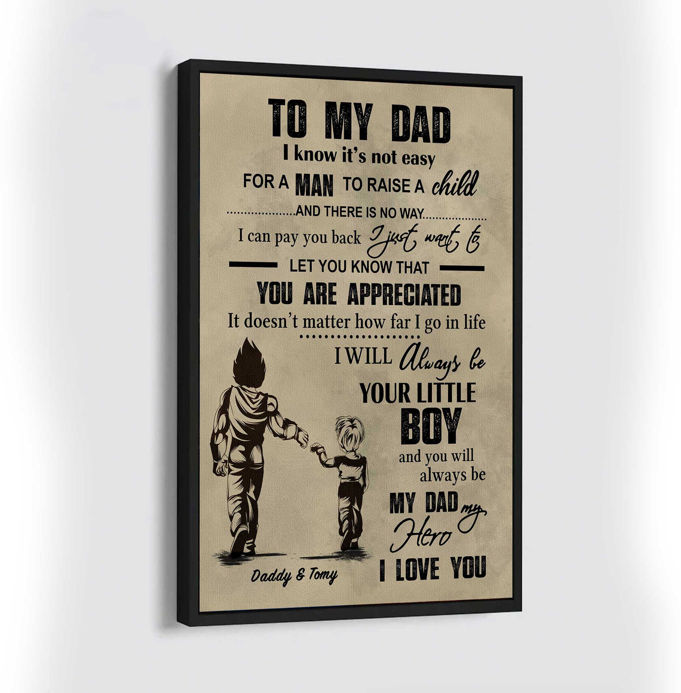 Canvas Son to Dad-I Will Alway be Your Little Boy