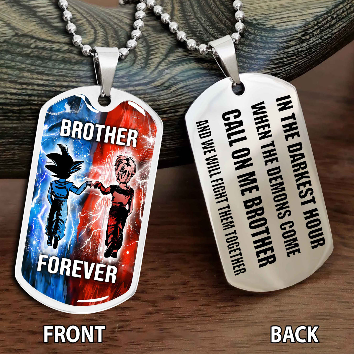 Personalized Double Side Graphic Dog Tag NAG Gift For Brother Call On Me Brother And We Will Fight Them Together