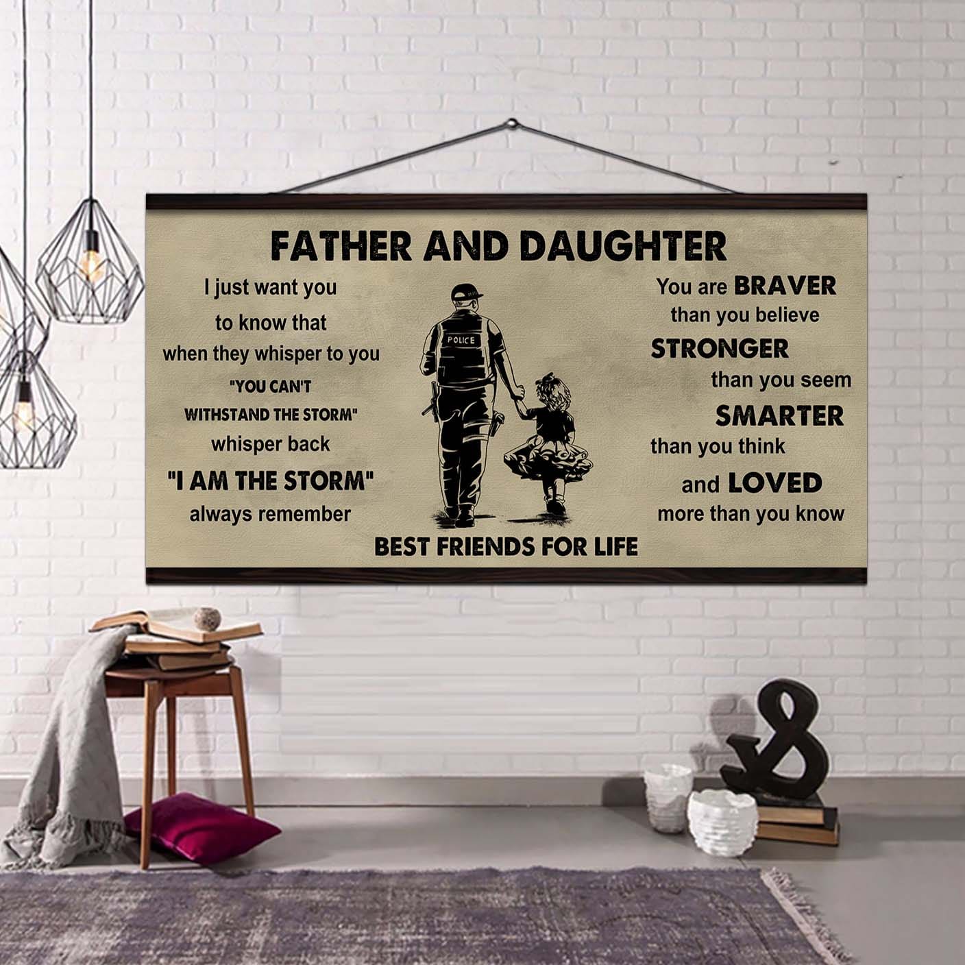 Samurai Father And Daughter Best Friends For Life - I Am The Storm Poster Canvas Gift For Daughter From Father