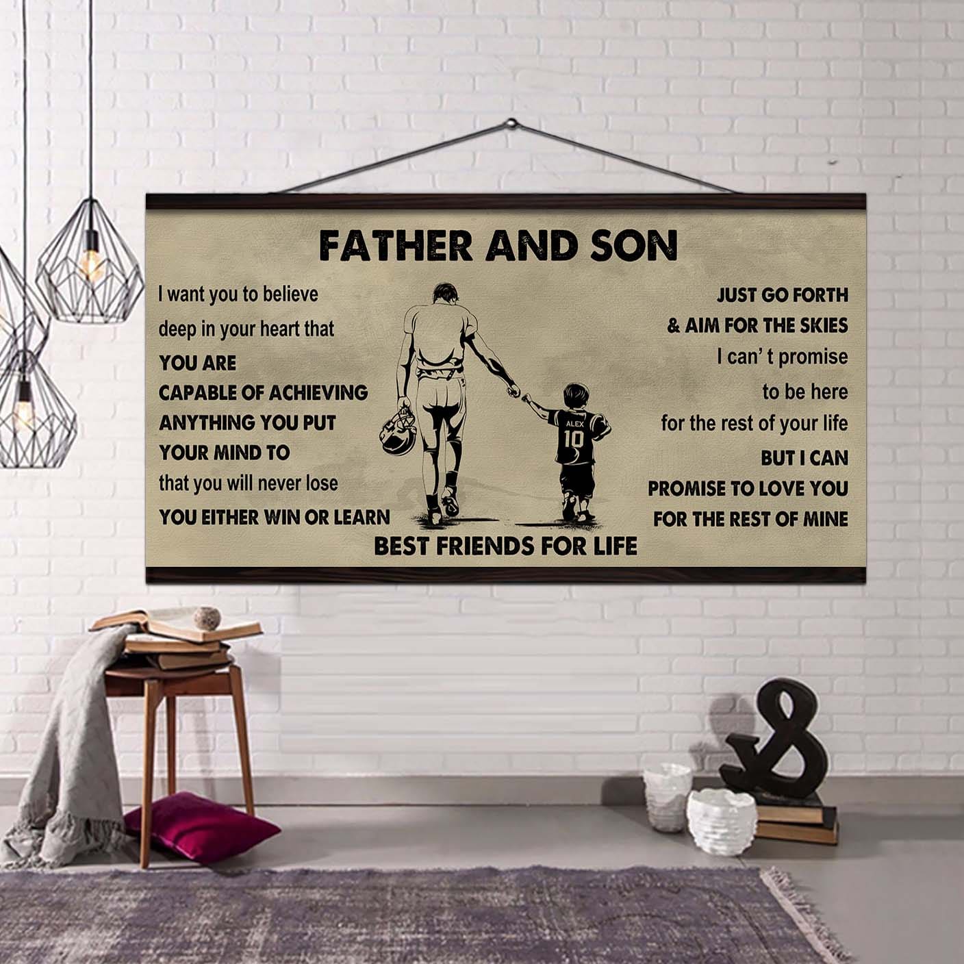 Sport-Family Father And Son Best Friends For Life - Ver 2 You Will Never Lose Poster Canvas Gift For Son From Father