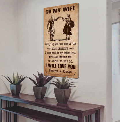 Family Poster Canvas To My Wife Marrying You Was One Of The Best Decisions - I Will Love You Forever And Always Gift For Your Wife