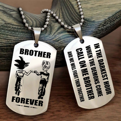 Viking Engraved Double Sided Dog Tag Call On Me Brother NAG Brothers Forever We Will Fight Them Together