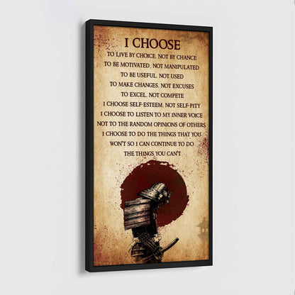 Warrior I Chose To Live By Choice Not By Chain Poster Canvas Motivation Canvas Gift For You
