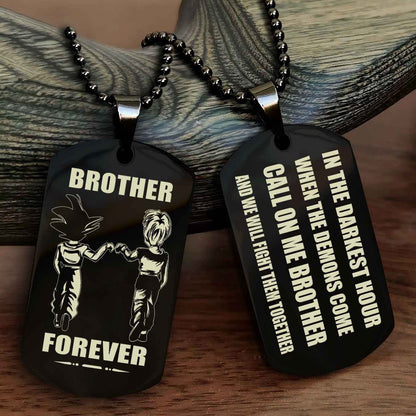 Viking Engraved Double Sided Dog Tag Call On Me Brother NAG Brothers Forever We Will Fight Them Together