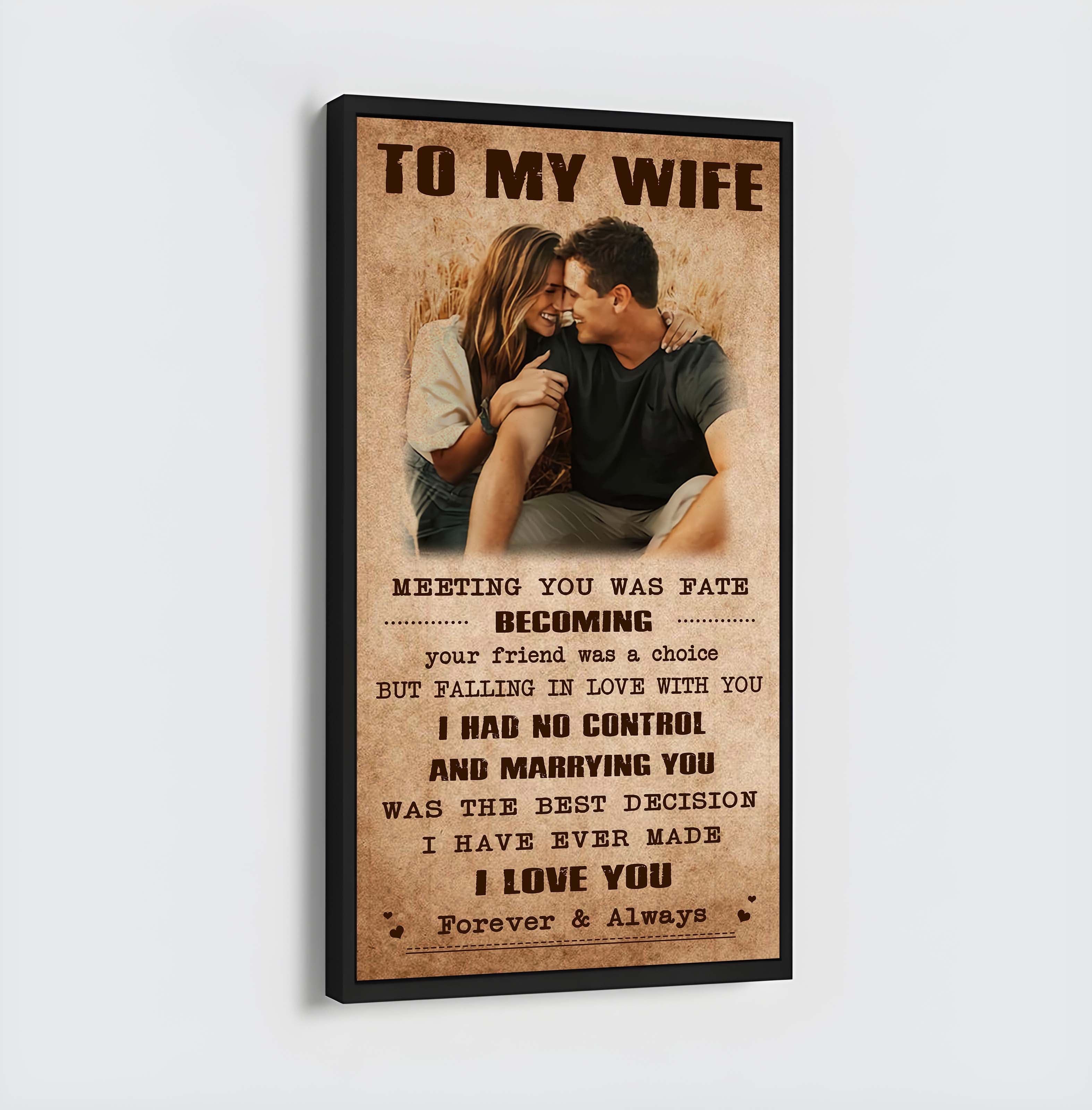 Valentine gifts-Custom image canvas-Husband to Wife- When I say i love you more