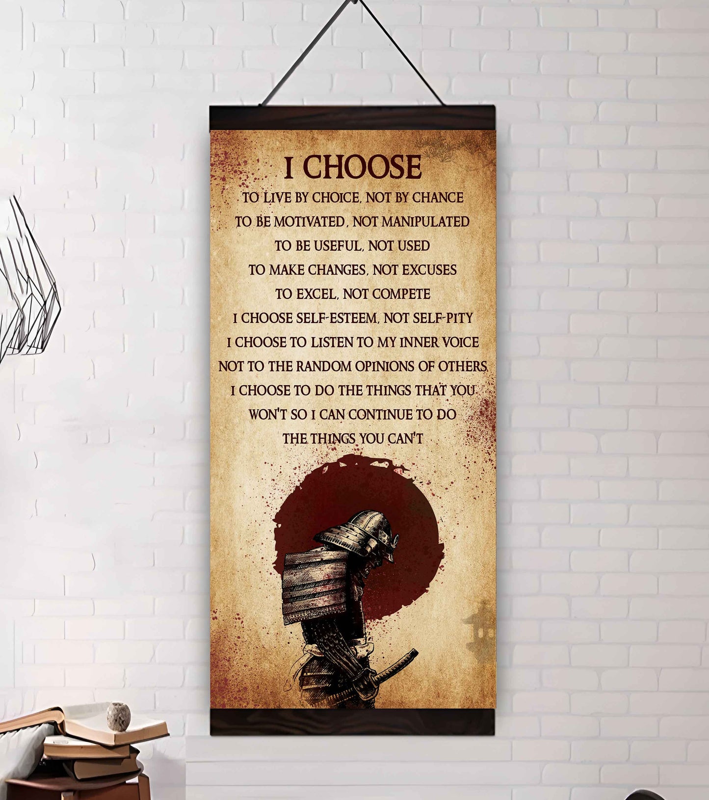 Warrior I Chose To Live By Choice Not By Chain Poster Canvas Motivation Canvas Gift For You