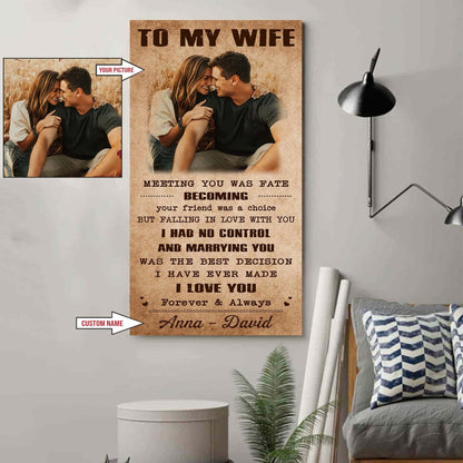 Valentine gifts-Custom image canvas-Husband to Wife- When I say i love you more