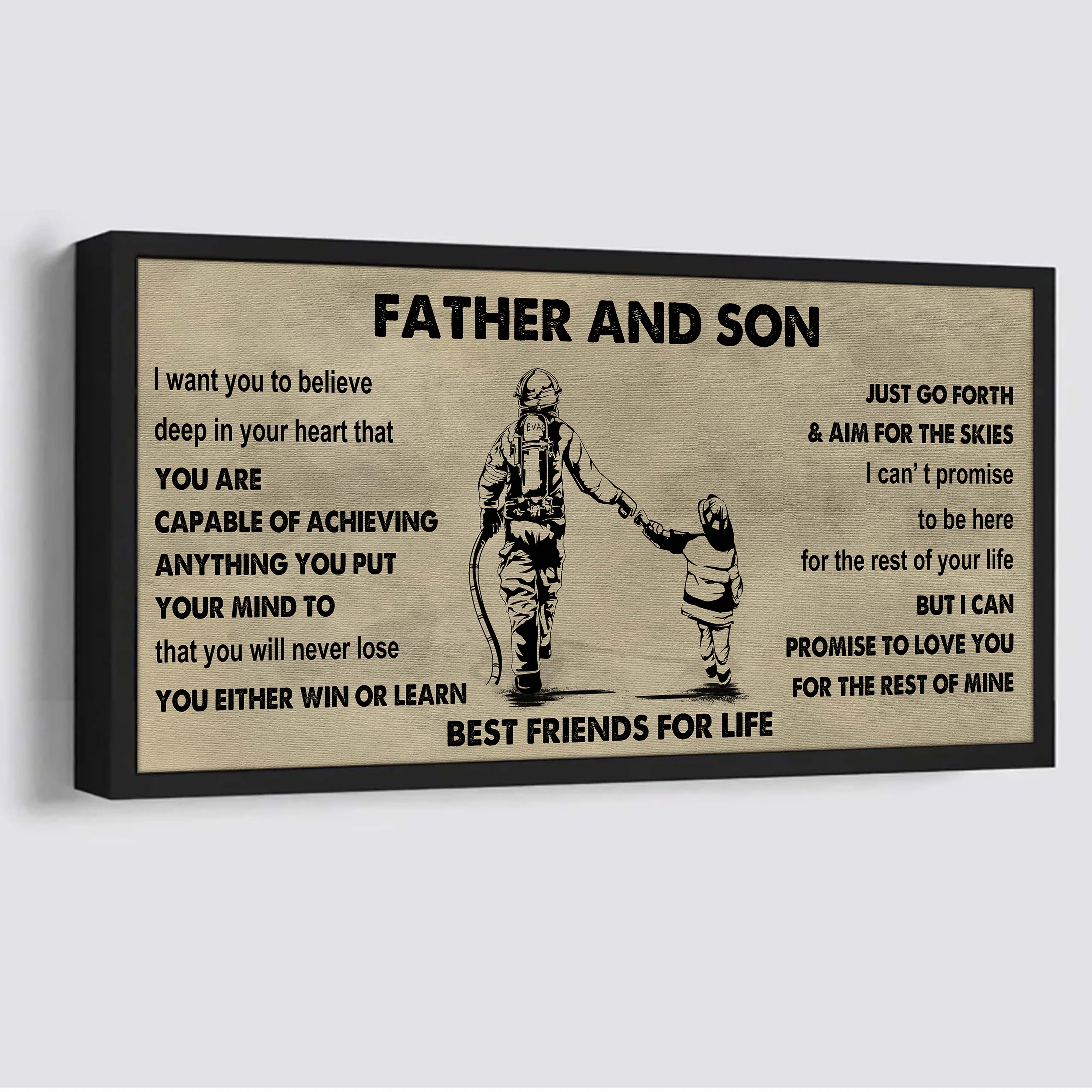 Soldier Father And Son Best Friends For Life - Ver 2 You Will Never Lose Poster Canvas Gift For Son From Father