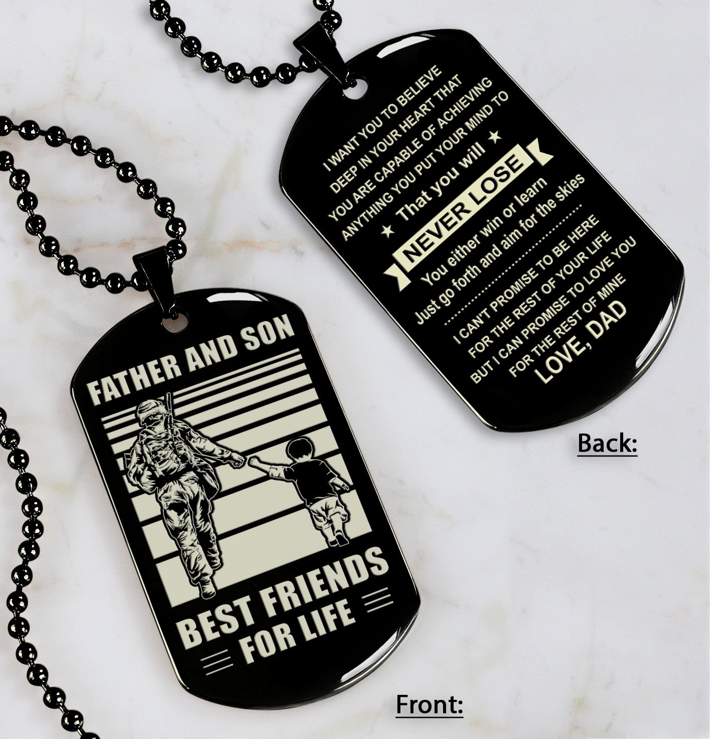 NVL Personalized Double Sided Dog Tag Father And Daughter Best Friends For Life