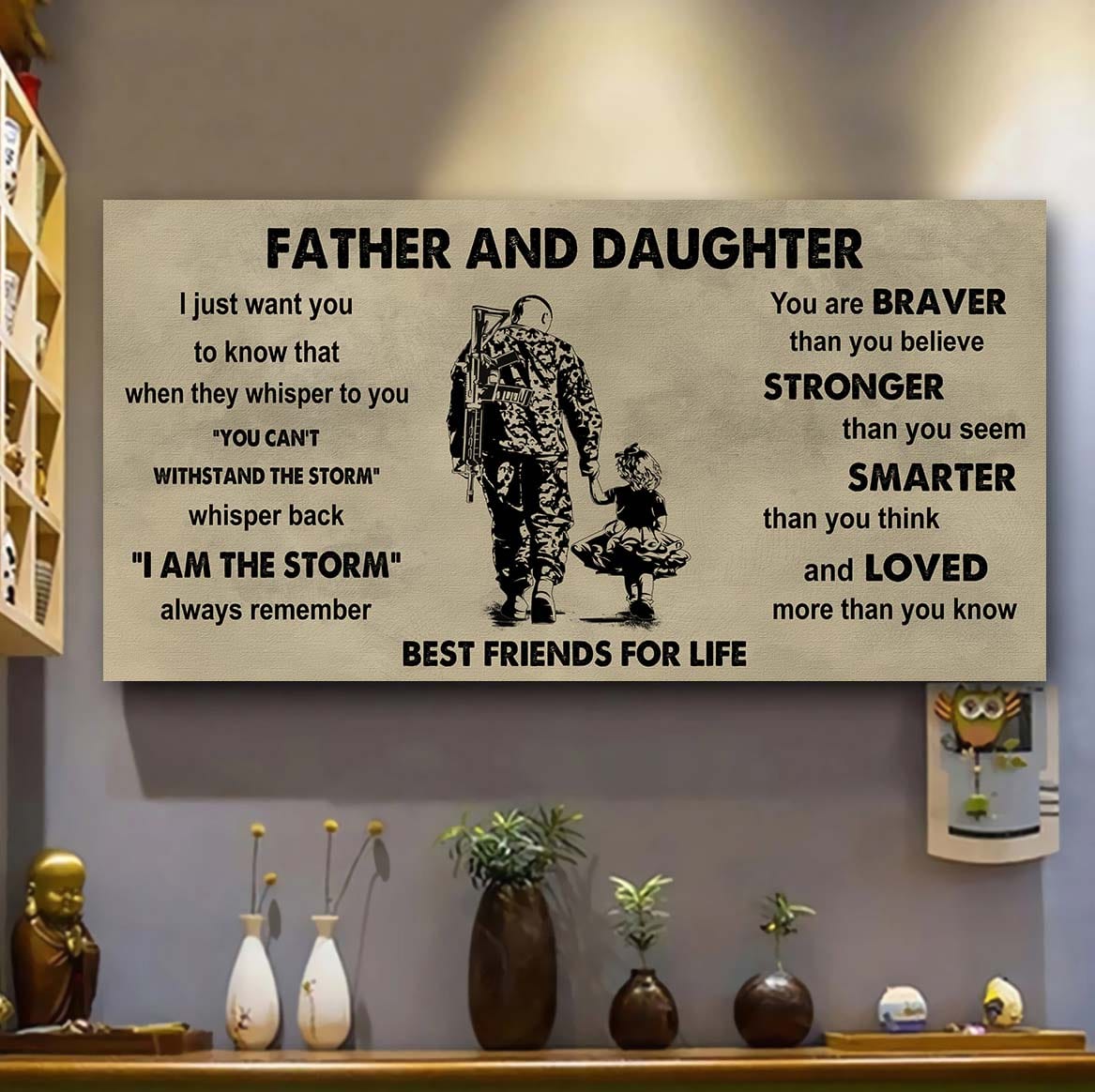 Ver 2 Family Father And Daughter Best Friends For Life - I Am The Storm Poster Canvas Gift For Daughter From Father