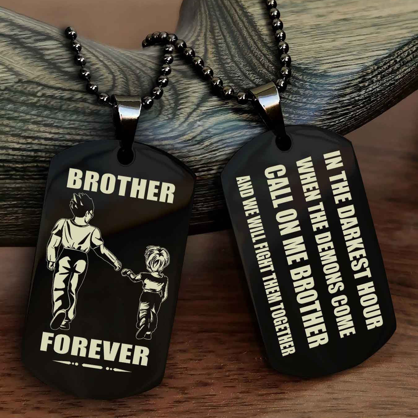 Viking Engraved Double Sided Dog Tag Call On Me Brother NAG Brothers Forever We Will Fight Them Together