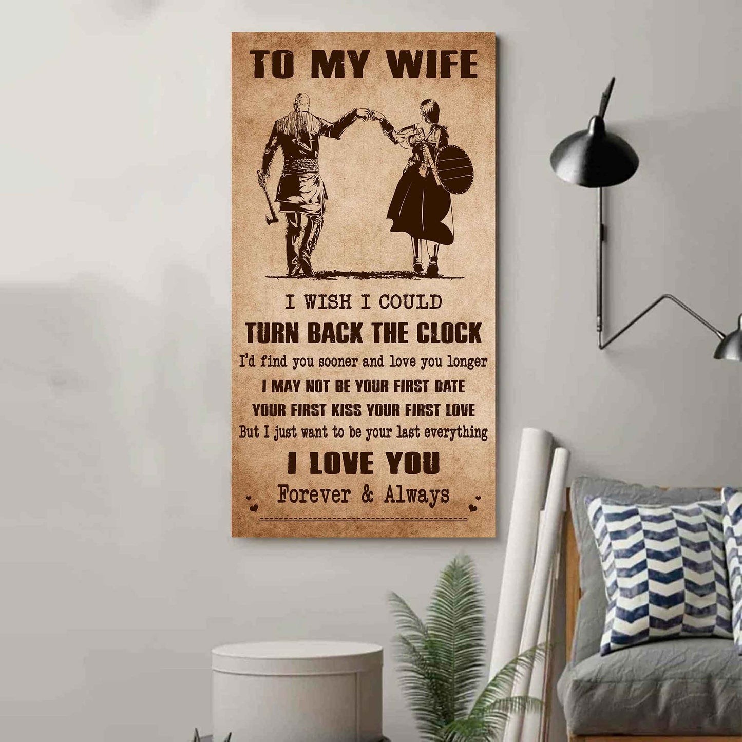 Family Poster Canvas To My Wife I Wish I Could Turn Back The Clock - I Love You Forever And Always Gift For Your Wife