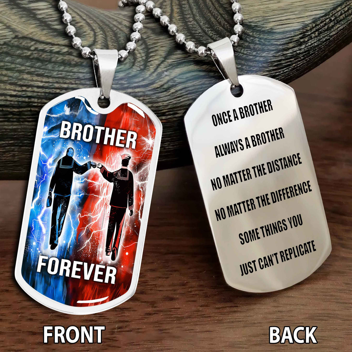 Personalized Double Side Graphic Dog Tag Gift For Brother Once A Soldier Always A Soldier