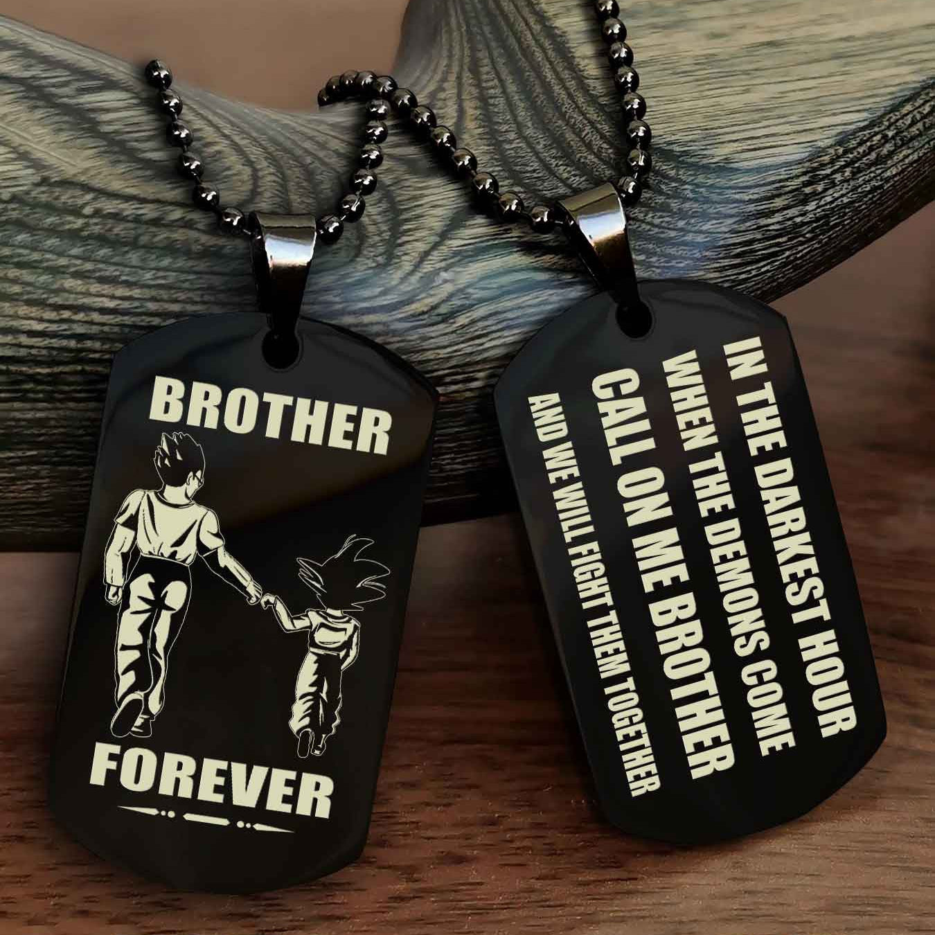 Viking Engraved Double Sided Dog Tag Call On Me Brother NAG Brothers Forever We Will Fight Them Together