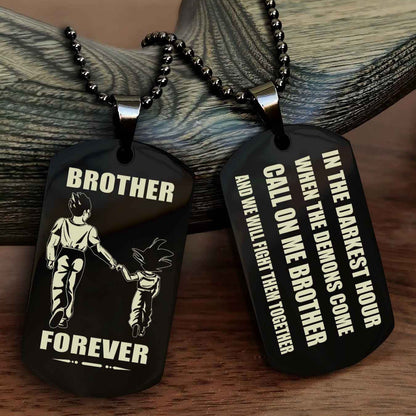 Viking Engraved Double Sided Dog Tag Call On Me Brother NAG Brothers Forever We Will Fight Them Together