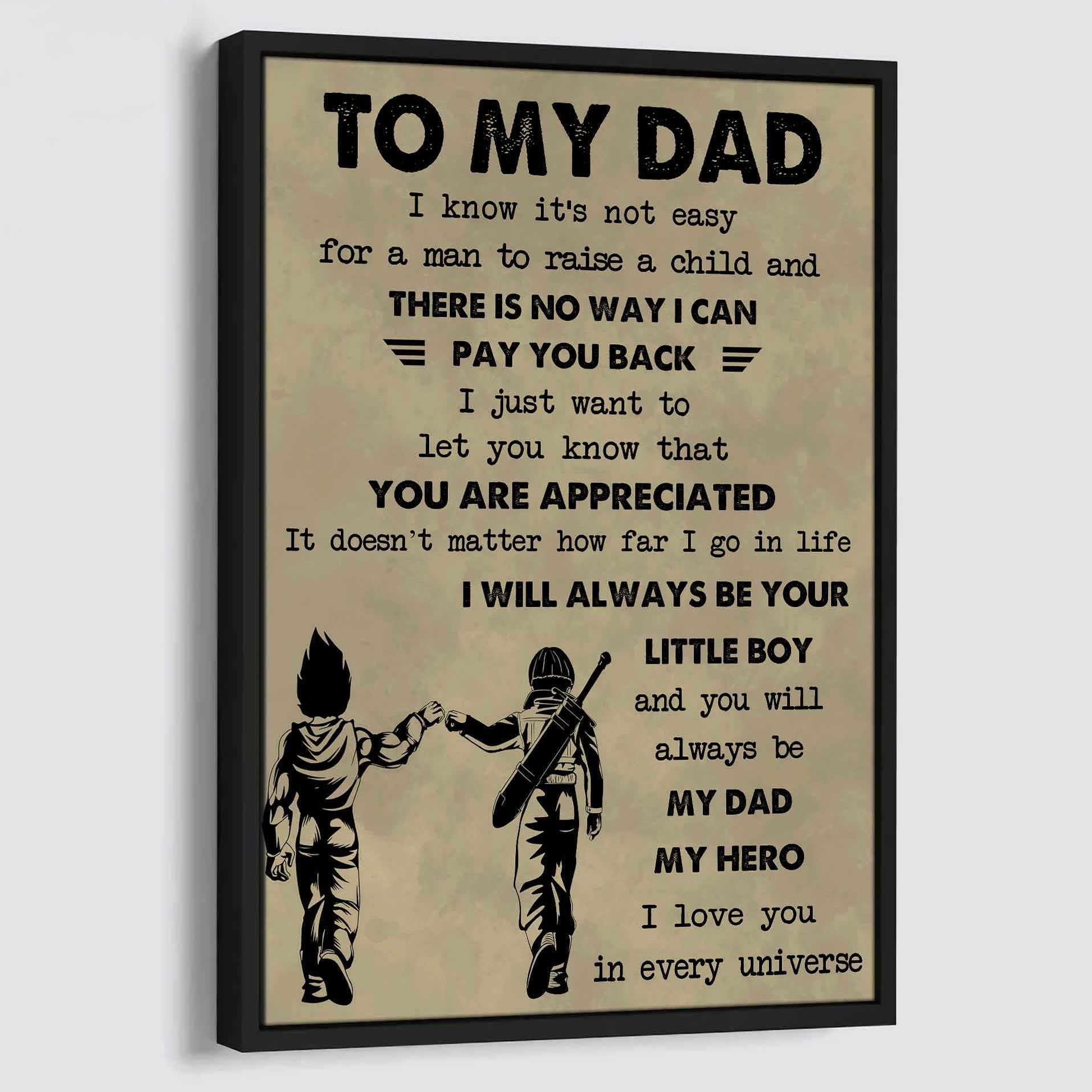 DRB Poster Canvas To My Dad-I love you in every universe