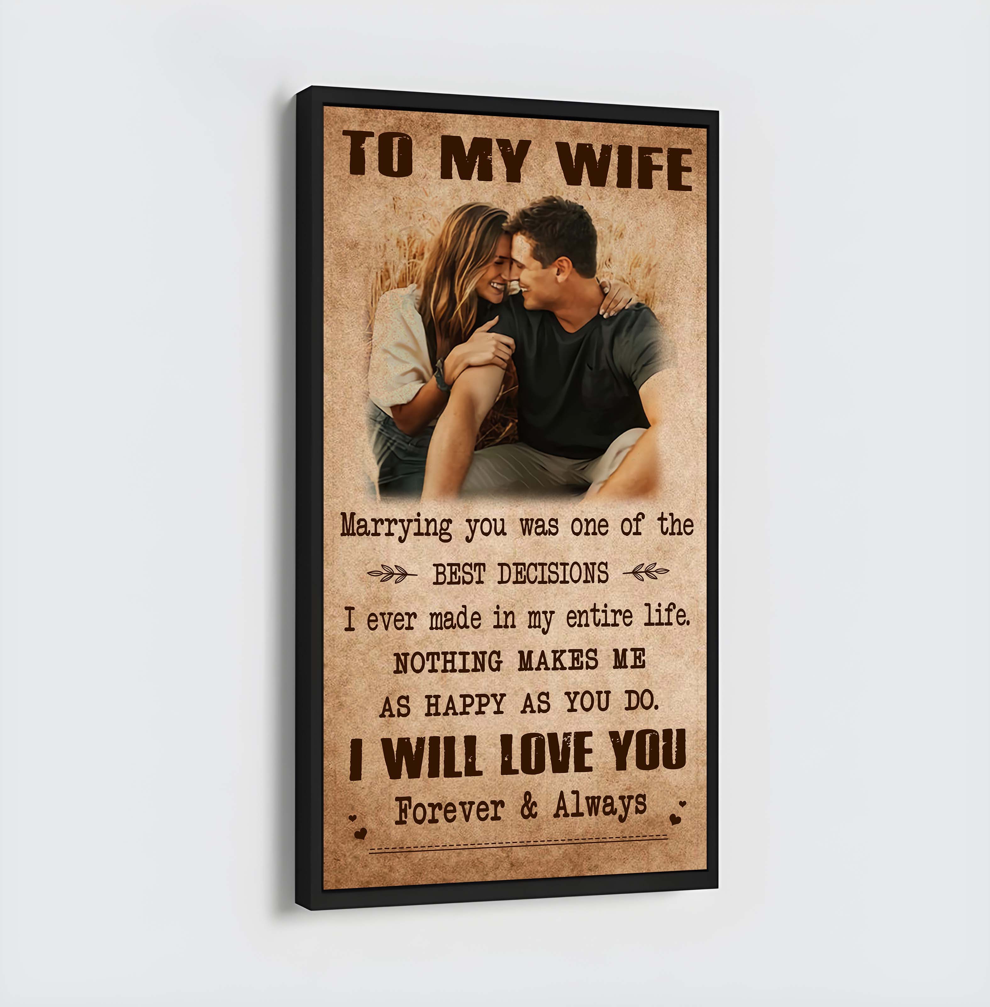 Valentine gifts-Custom image canvas-Husband to Wife- When we get to the end of our lives together