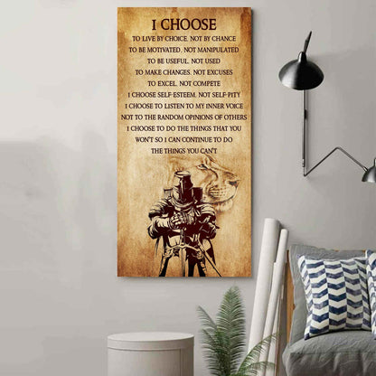 Warrior I Chose To Live By Choice Not By Chain Poster Canvas Motivation Canvas Gift For You