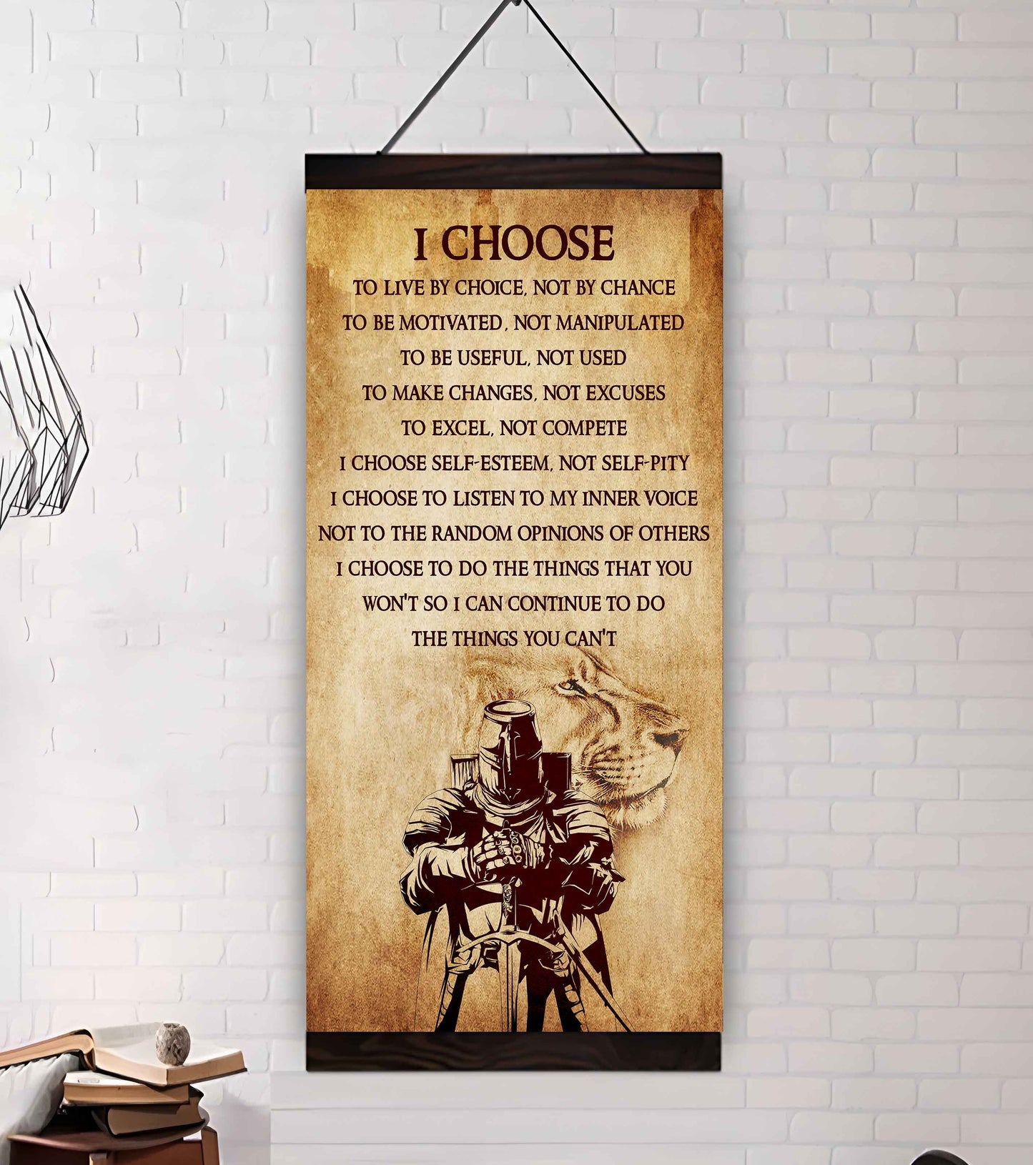 Warrior I Chose To Live By Choice Not By Chain Poster Canvas Motivation Canvas Gift For You